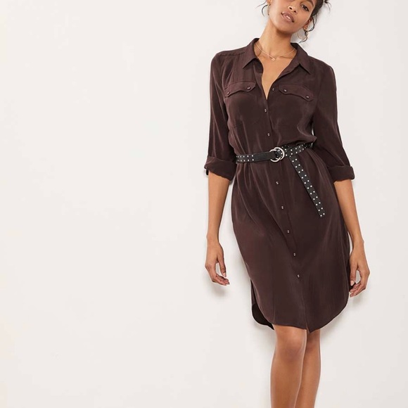 NWT Mint Velvet Chocolate Utility Shirt Dress - As Seen On Kate Middleton - Picture 11 of 11